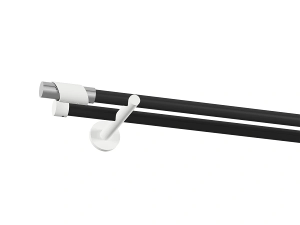 Garniža 19x19mm obyčajná tyč - 2rady - PARIS - čierno biela 1