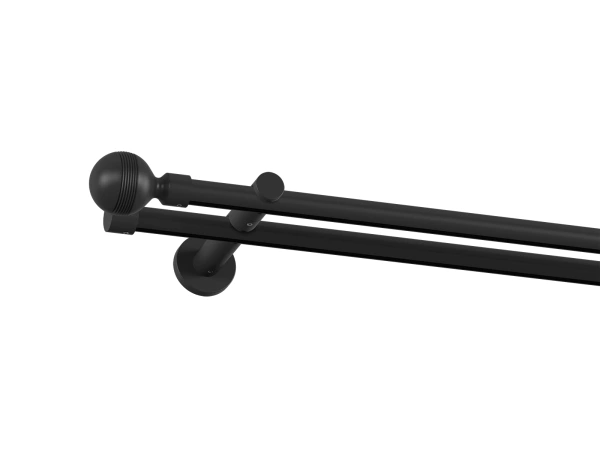 Garniža 19x19mm drážková tyč - 2rady - GABI - čierna 1