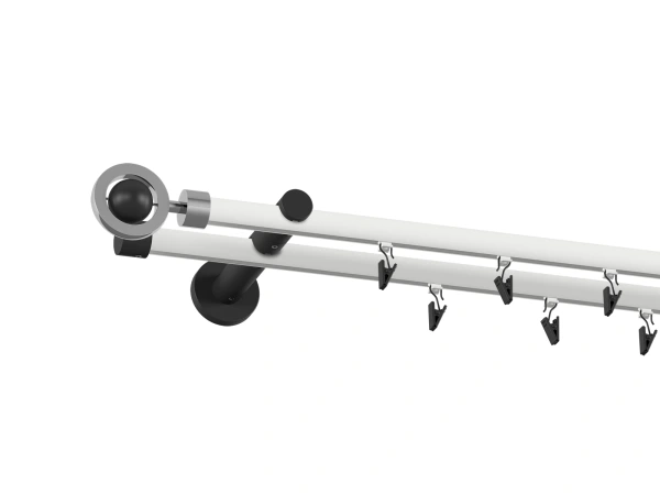 Garniža 19x19mm drážková tyč - 2rady - SFERA - bielo čierna 2