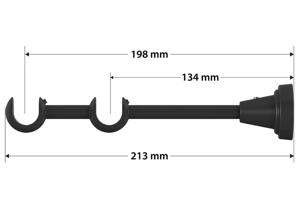 Garniža 19x19mm obyčajná tyč - 2rady - GABI - čierna 4