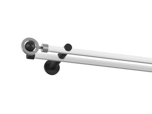 Garniža 19x19mm drážková tyč - 2rady - SFERA - bielo čierna 1