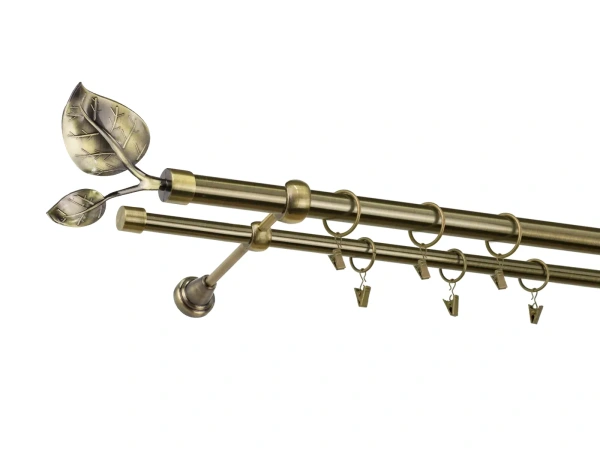 Garniža 25x16mm - 2rady - LIST VEĽKÝ antik