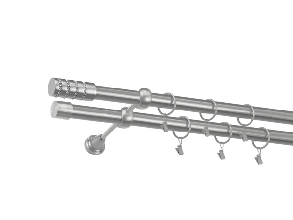 Garniža 25x25mm - 2rady - CYLINDER CRYSTAL - satin