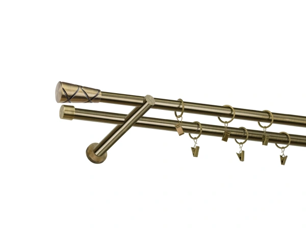 Garniža 19x19mm - 2rady - TRAPEZIUM - antik