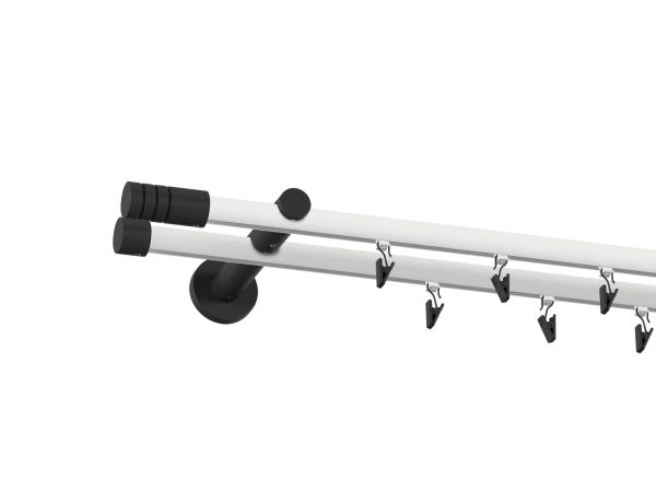 Garniža 19x19mm drážková tyč - 2rady - TECHNO - bielo čierna 2