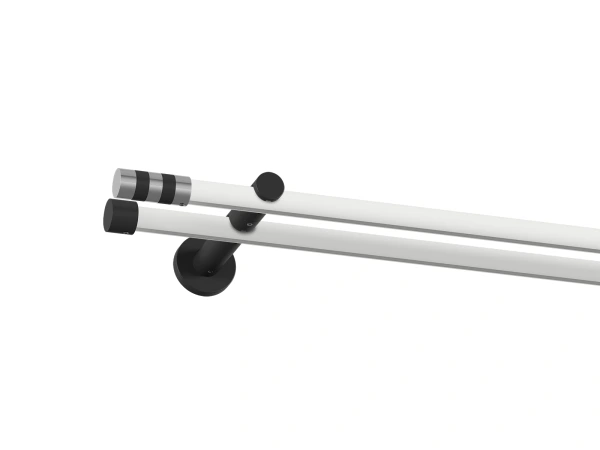 Garniža 19x19mm drážková tyč - 2rady - VALEC - bielo čierna 1