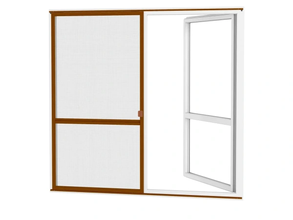 Siete proti hmyzu na DVERE - posuvné - DUB ZLATÝ - drevoimitácia - s priečkou 2