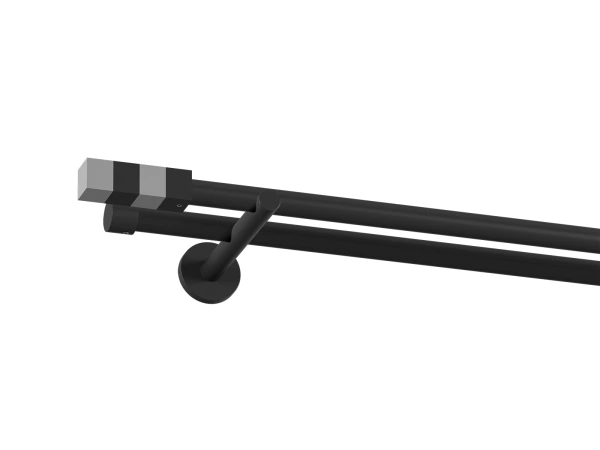 Garniža 19x19mm obyčajná tyč - 2rady - KVADRAT - čierna 1