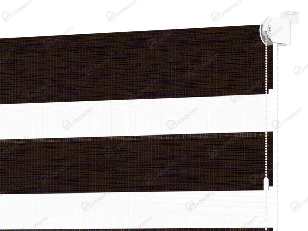 Roleta MINI - deň a noc - látka Maurícius 66 - tmavo hnedá (wenge)