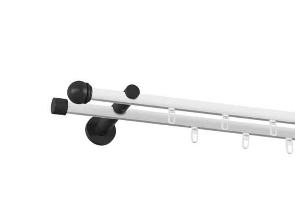 Garniža 19x19mm drážková tyč - 2rady - TODI MAX - bielo čierna