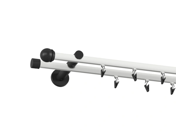 Garniža 19x19mm drážková tyč - 2rady - TODI MAX - bielo čierna 2