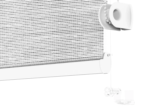 Roleta MINI - deň a noc - látka Maurícius 67 - sivo biela 4