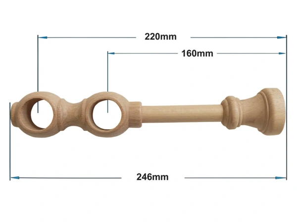 Garniža drevená 28x28mm dvojradová - BUK 2