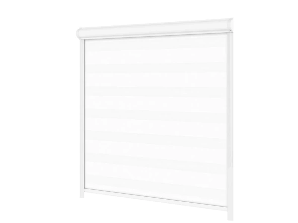 Roleta SWING LITE - deň a noc - látka Zakynthos 01 - biela 2