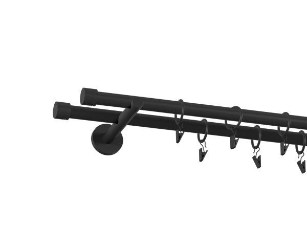 Garniža 19x19mm obyčajná tyč - 2rady - PULLO - čierna