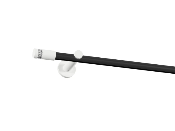 Garniža 19mm drážková tyč - 1rad - CYLINDER CRYSTAL - čierno biela 1