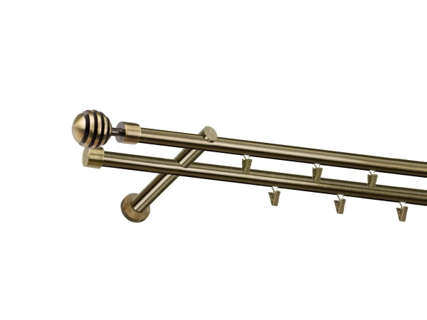 Garniža 19x19mm - drážková tyč - 2rady - VERONA - antik