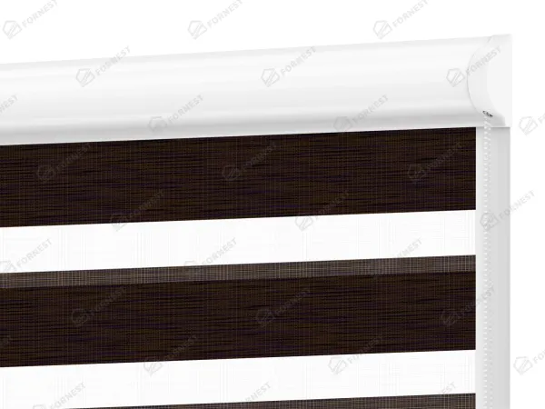 Roleta SWING PREMIUM - deň a noc - látka Maurícius 66 - tmavo hnedá (wenge)