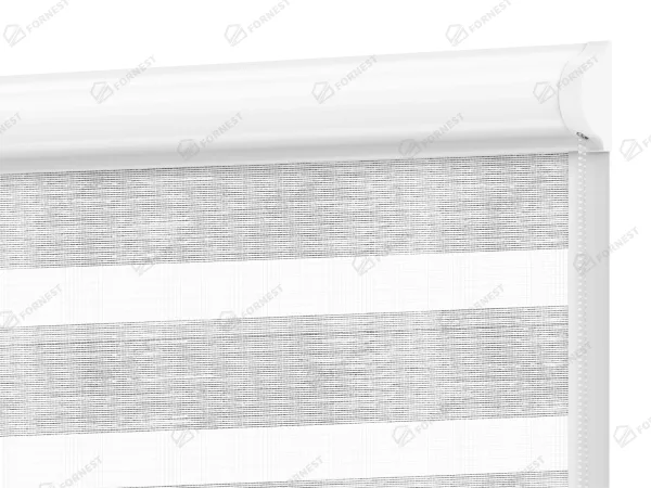 Roleta SWING PREMIUM - deň a noc - látka Maurícius 67 - sivo biela