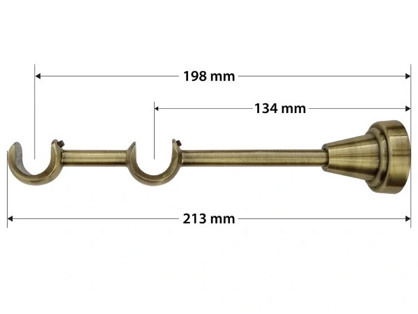 Garniža 19x19mm - 2rady - CRYSTAL CONE - antik 4