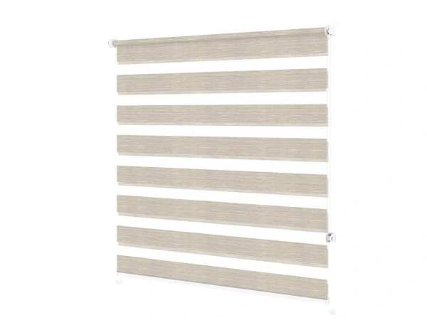 Roleta MINI - deň a noc - látka Maurícius 69 - béžová (čierny dekor) 1