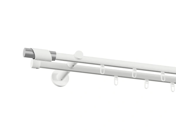 Garniža 19x19mm drážková tyč - 2rady - PARIS - biela