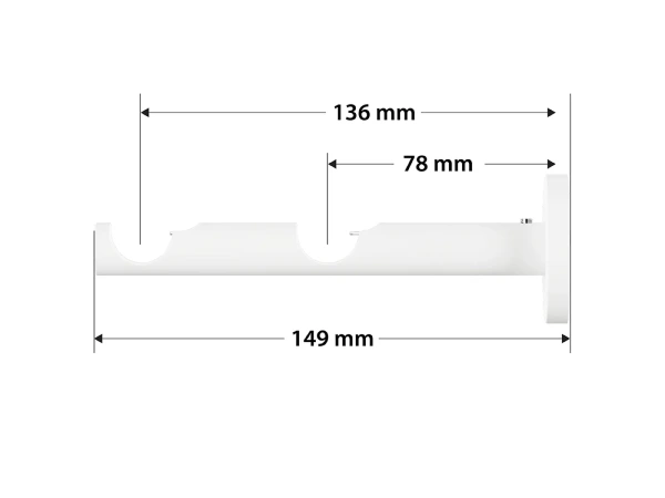 Garniža 19x19mm obyčajná tyč - 2rady - VALEC - čierno biela 3