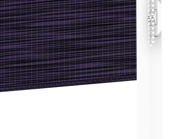 Roleta SWING PREMIUM - deň a noc - látka Maurícius 68 - tmavo fialová (čierny dekor) 4