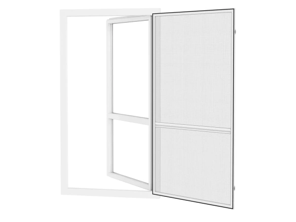 Siete proti hmyzu na DVERE - pántové - BIELA - RAL 9016 - s priečkou 2