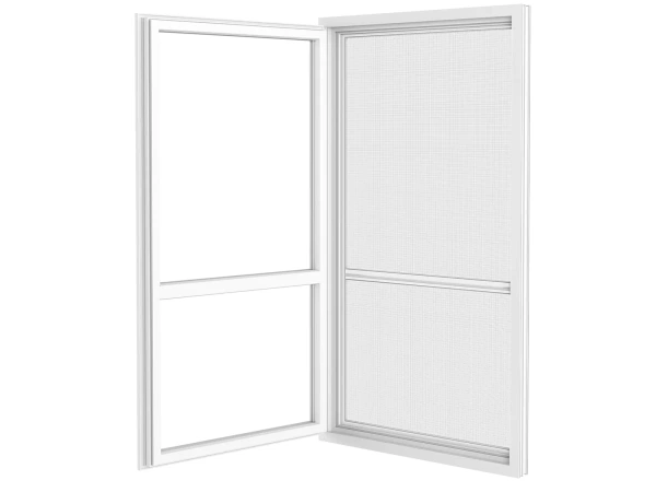 Siete proti hmyzu na DVERE - pántové - BIELA - RAL 9016 - s priečkou 3