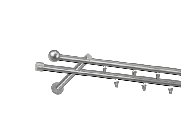 Garniža 19x19mm - drážková tyč - 2rady - BOLOGNA - satin