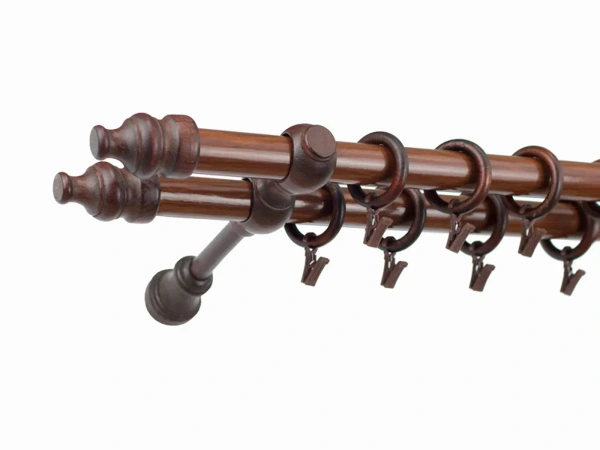 Garniža drevená 28x28mm dvojradová - ORECH