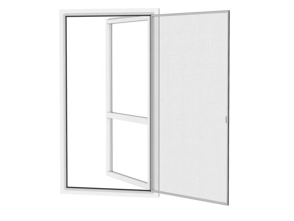 Siete proti hmyzu na DVERE - pántové v ráme SMART - SIVÁ - RAL 9006 - bez priečky 2