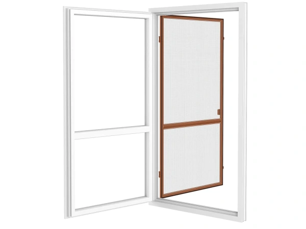 Siete proti hmyzu na DVERE - pántové - HNEDÁ - RAL 8003 - s priečkou 4