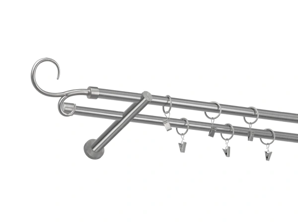 Garniža 16x16mm - 2rady - HÁK DVOJITÝ - satin