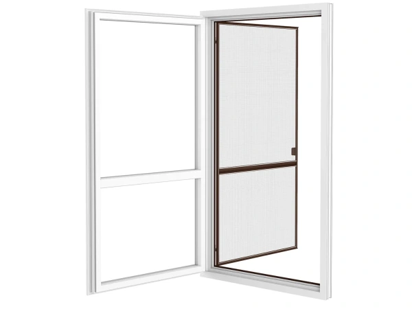 Siete proti hmyzu na DVERE - pántové v ráme SMART - TMAVOHNEDÁ - RAL 8019 - s priečkou 4