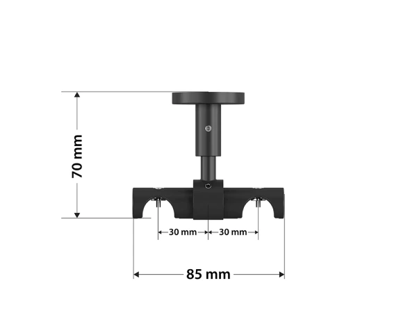 Garniža 19x19mm drážková tyč - 2rady - VALEC - čierna 5