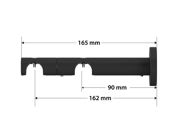 Garniža 19x19mm drážková tyč - 2rady - VALEC - čierna 4