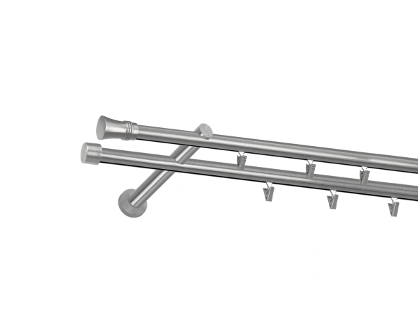 Garniža 19x19mm - drážková tyč - 2rady - CAPRI - satin