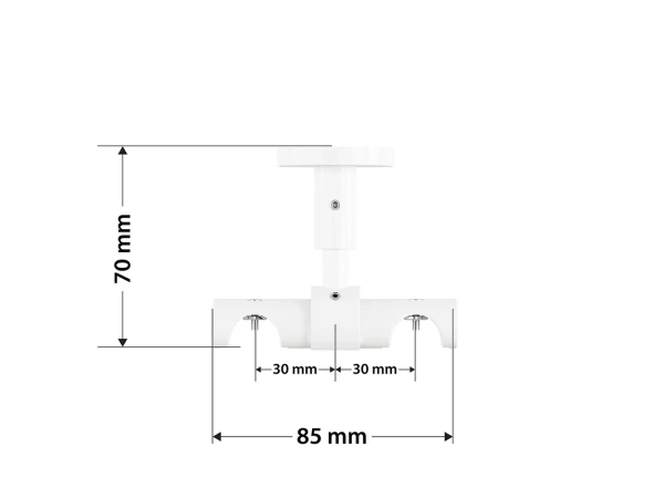 Garniža 19x19mm drážková tyč - 2rady - TECHNO - biela 5