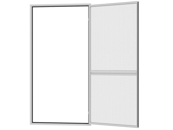 Siete proti hmyzu na DVERE - pántové v ráme SMART - SIVÁ - RAL 9006 - s priečkou