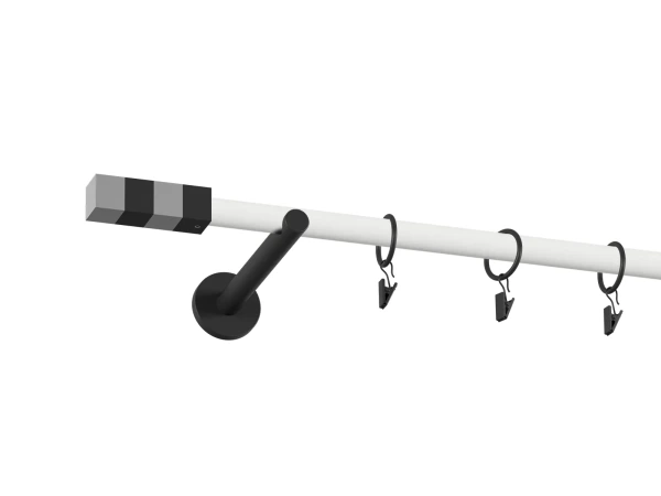 Garniža 19mm obyčajná tyč - 1rad - KVADRAT - bielo čierna