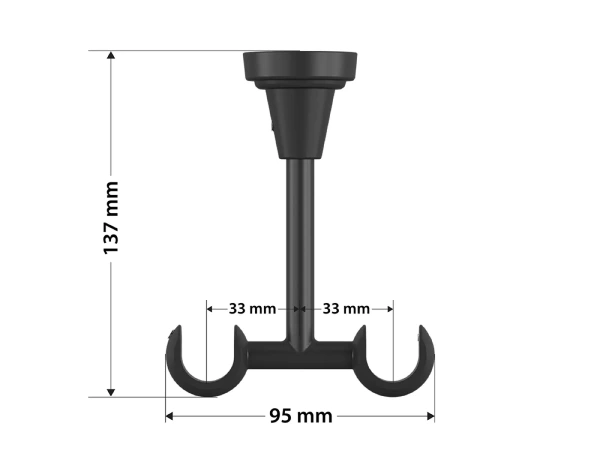 Garniža 19x19mm obyčajná tyč - 2rady - CYLINDER CRYSTAL - čierna 5