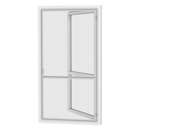 Siete proti hmyzu na DVERE - pántové v ráme SMART - SIVÁ - RAL 9006 - s priečkou 1